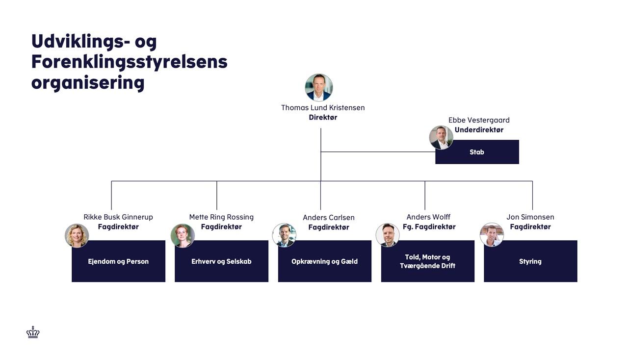 Udviklings- og Forenklingsstyrelsens organisationsdiagram