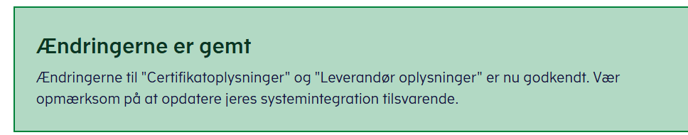 Ændringerne er gemt
